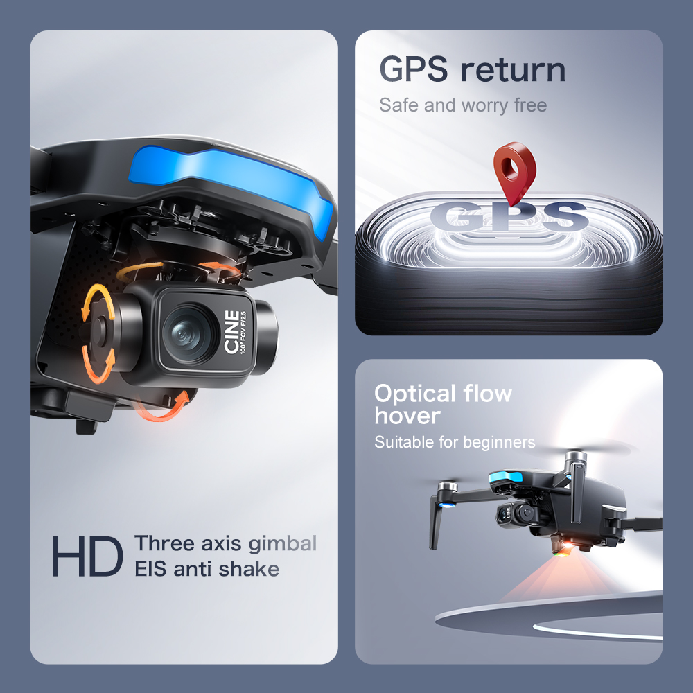 Drone GPS S-X1 Asli dengan kam - Drone Gimbal 3 Axis ulasan dan harga